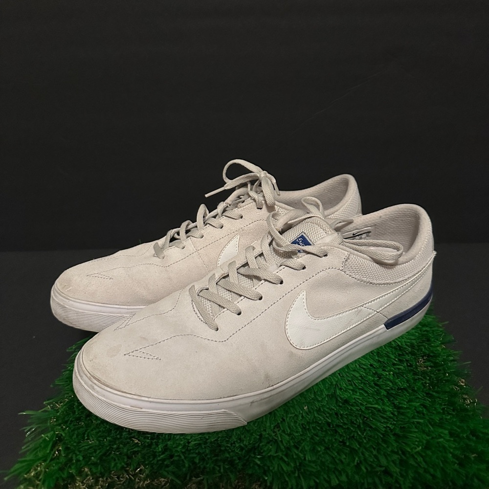 Nike Cream Sneakers with White and Blue Accents